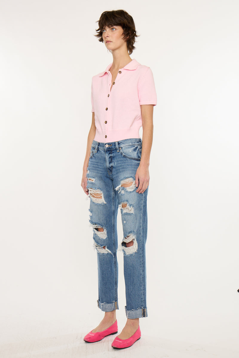 Delta Mid Rise Boyfriend Jeans - Official Kancan USA
