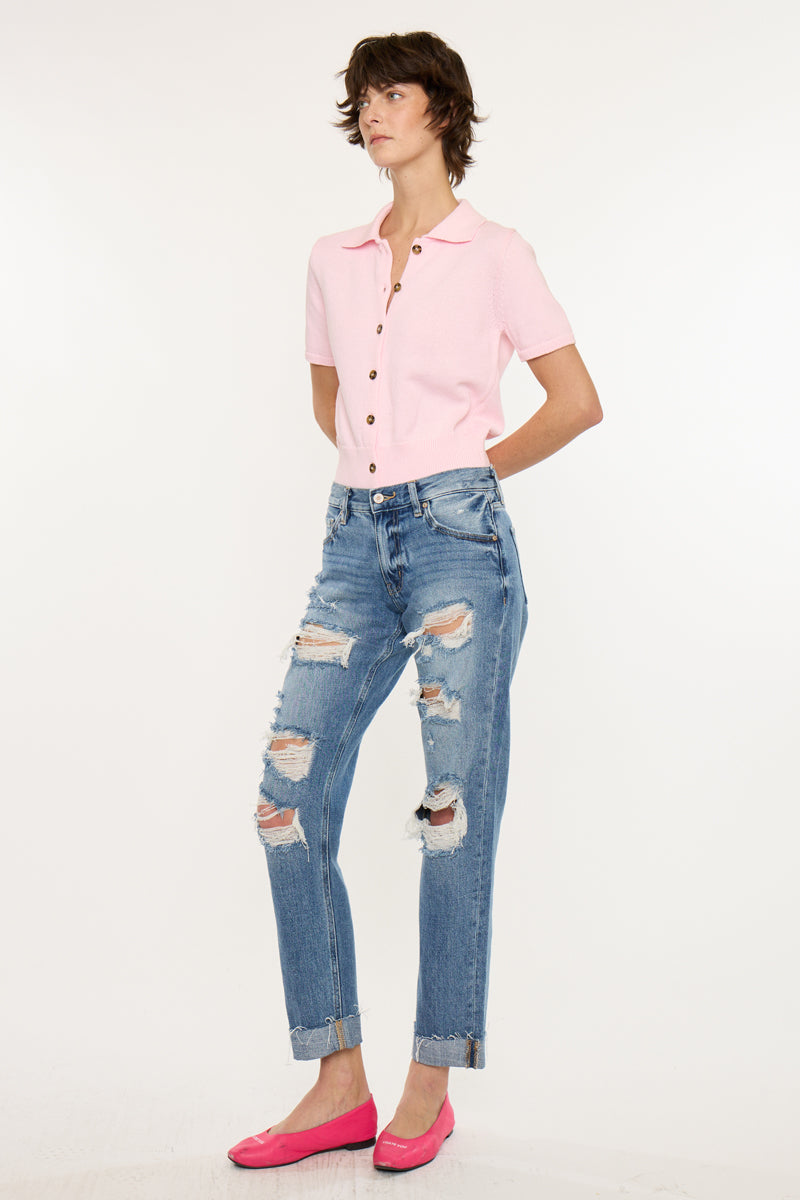 Delta Mid Rise Boyfriend Jeans - Official Kancan USA