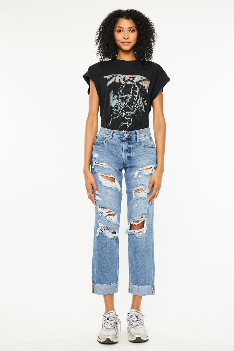 Delta Mid Rise Boyfriend Jeans - Official Kancan USA