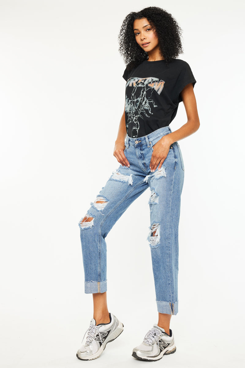Delta Mid Rise Boyfriend Jeans - Official Kancan USA