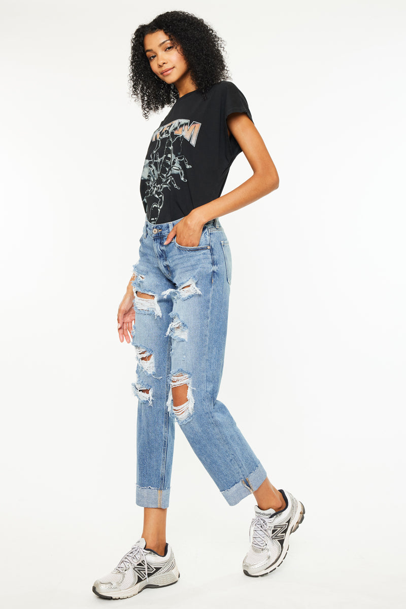 Delta Mid Rise Boyfriend Jeans - Official Kancan USA