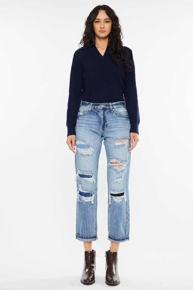 Nicola High Rise Boyfriend Jeans - Official Kancan USA