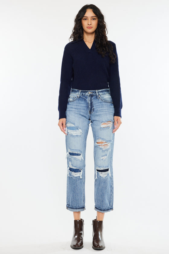 Nicola High Rise Boyfriend Jeans - Official Kancan USA