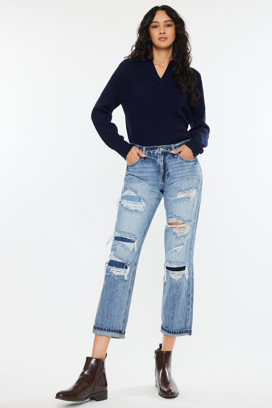 Nicola High Rise Boyfriend Jeans - Official Kancan USA