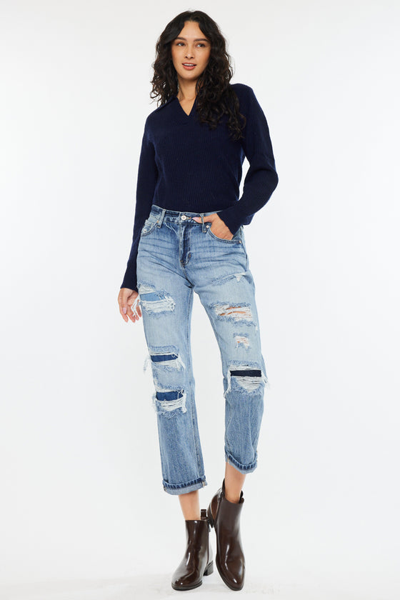 Nicola High Rise Boyfriend Jeans - Official Kancan USA