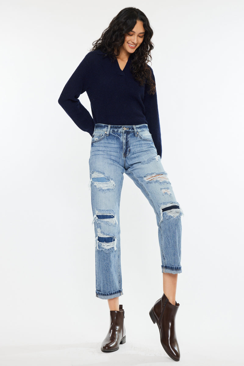 Nicola High Rise Boyfriend Jeans - Official Kancan USA