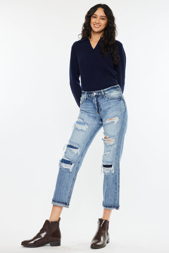 Nicola High Rise Boyfriend Jeans - Official Kancan USA