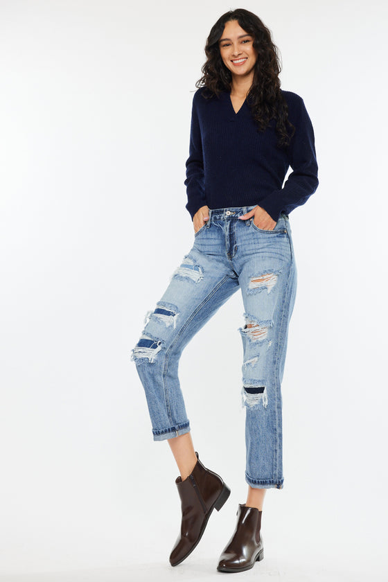 Nicola High Rise Boyfriend Jeans - Official Kancan USA