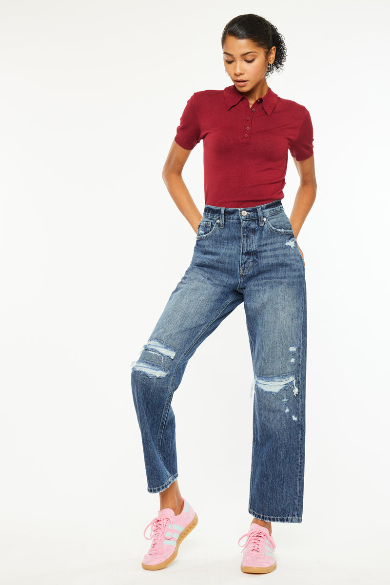 Kiara Ultra High Rise 90's Boyfriend Jeans – Kancan USA