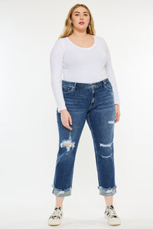  Nelly Mid Rise Boyfriend Jeans (Plus Size) - Official Kancan USA