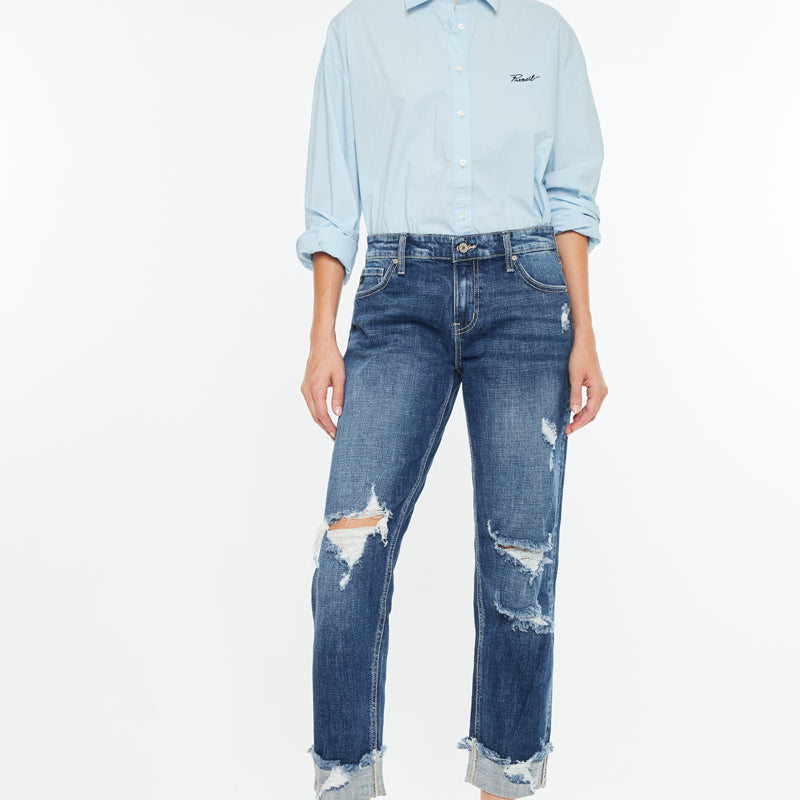 Russell Mid Rise Boyfriend Jeans - Official Kancan USA