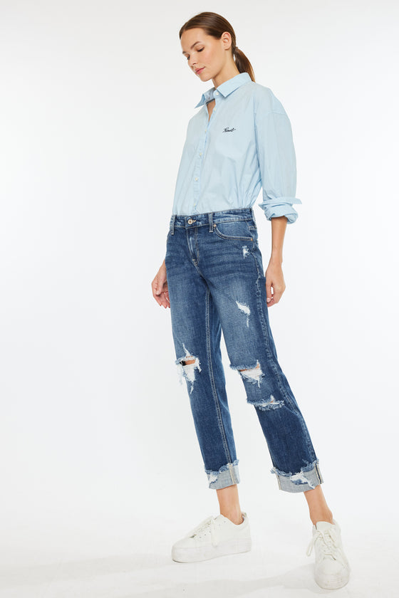 Russell Mid Rise Boyfriend Jeans - Official Kancan USA