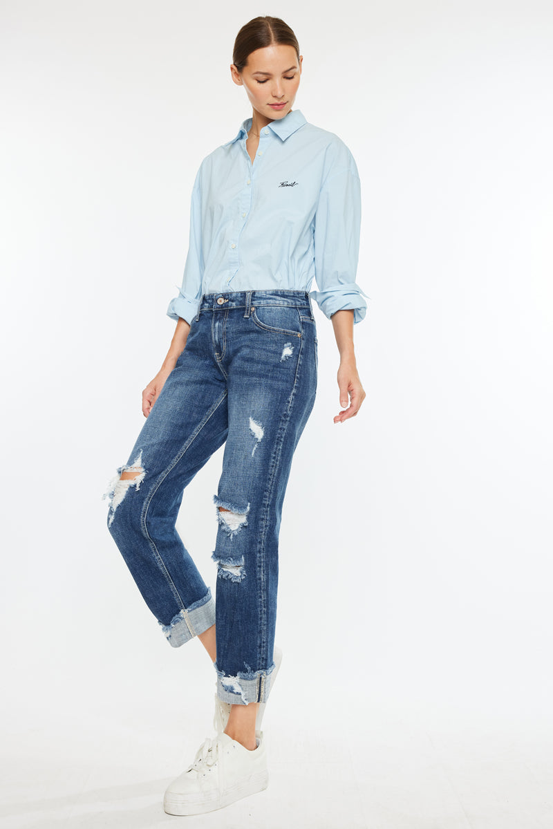 Russell Mid Rise Boyfriend Jeans - Official Kancan USA