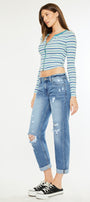 Lowell Mid Rise Classic Boyfriend Jeans - Official Kancan USA