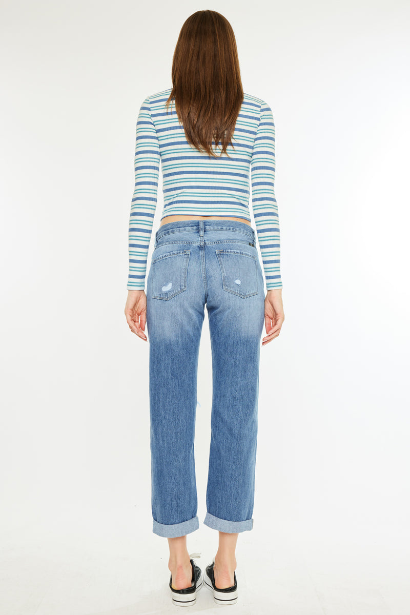 Lowell Mid Rise Classic Boyfriend Jeans - Official Kancan USA