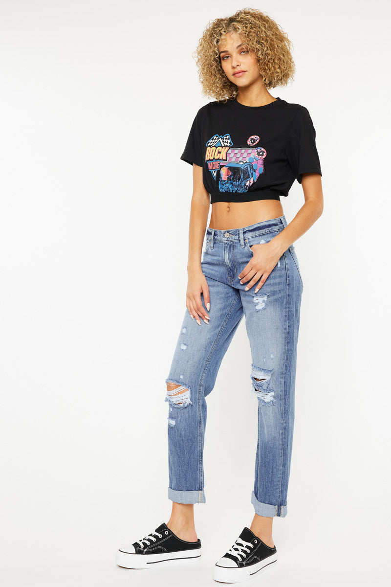 Lowell Mid Rise Classic Boyfriend Jeans – Official Kancan USA
