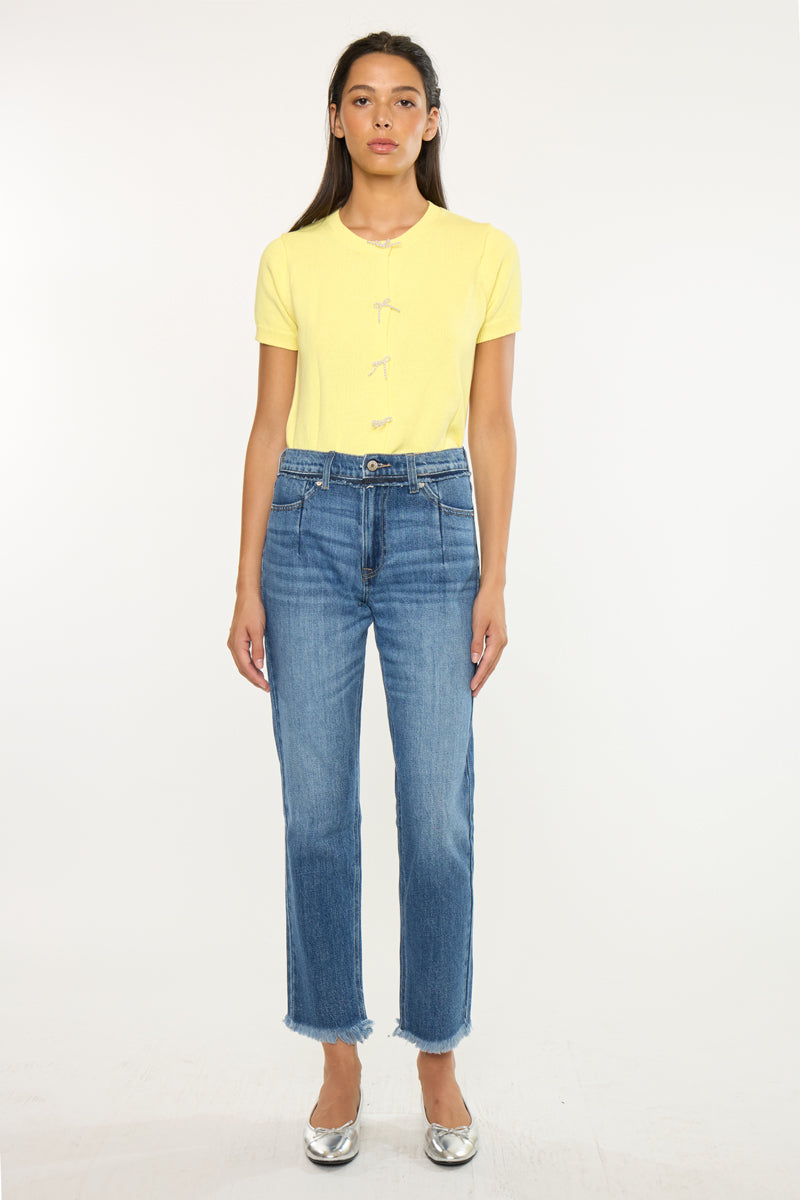Angelina High Rise Slim Straight Leg Jeans
