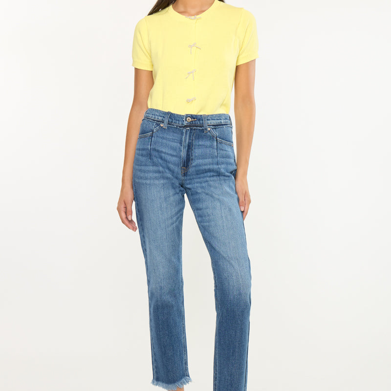 Angelina High Rise Slim Straight Leg Jeans