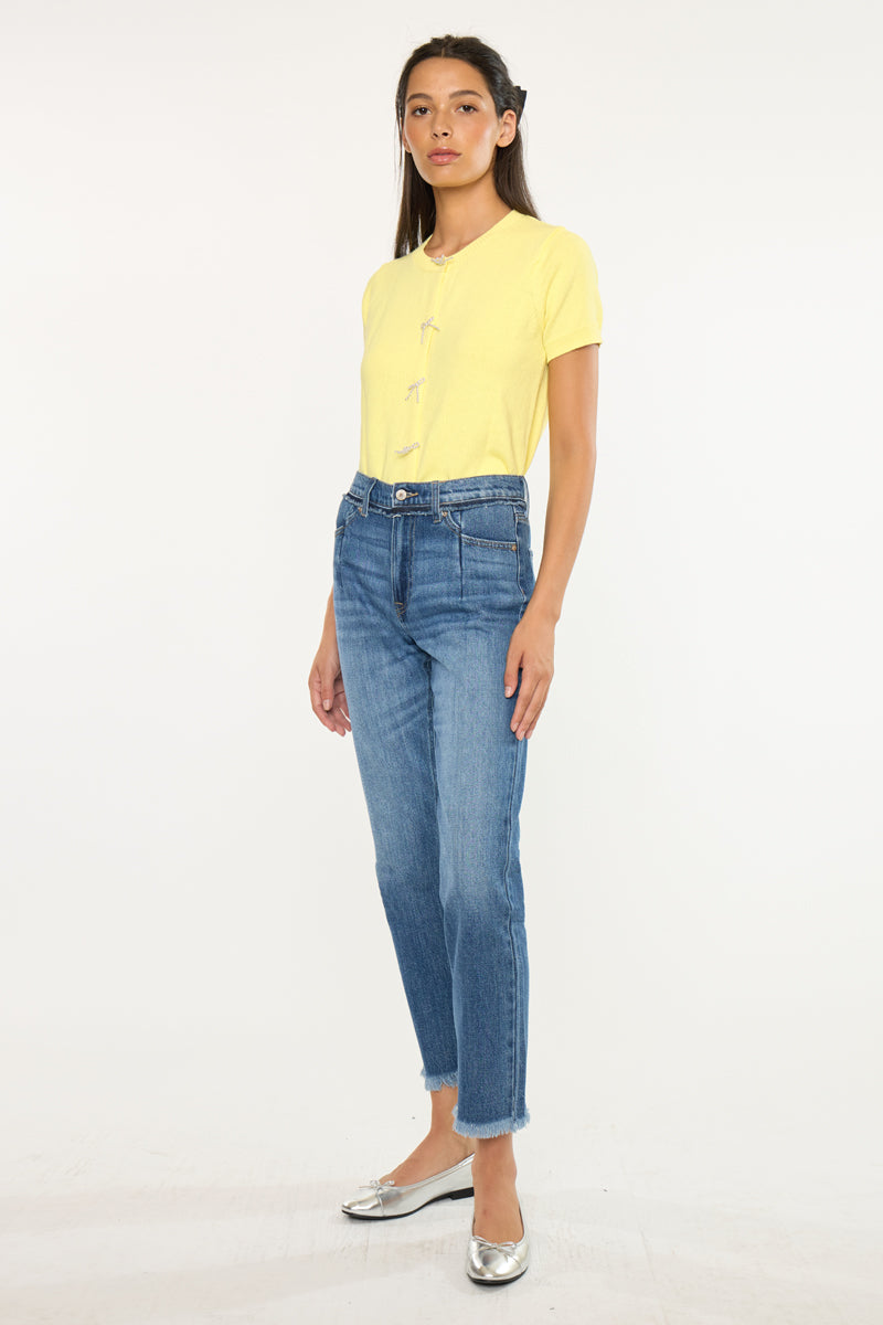 Angelina High Rise Slim Straight Leg Jeans