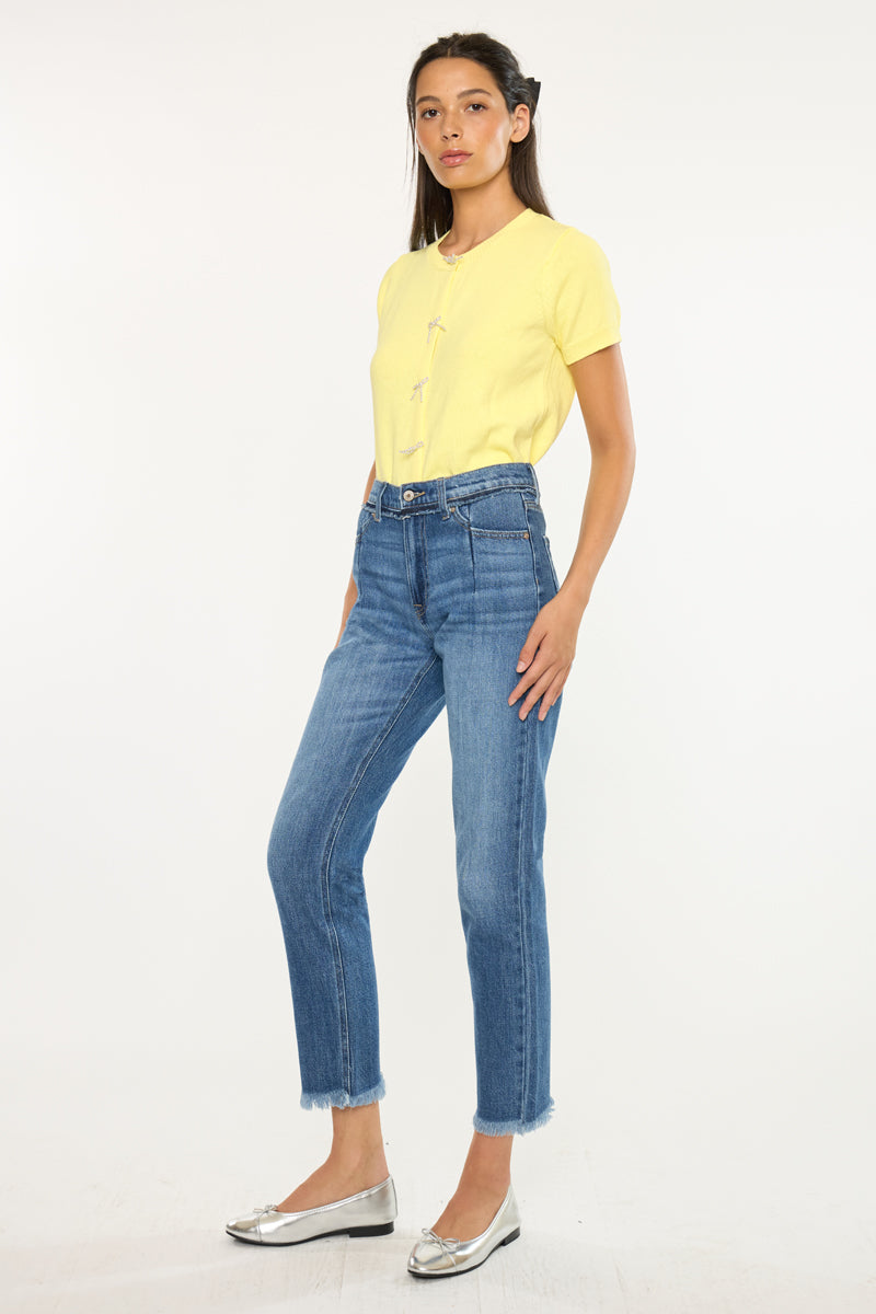 Angelina High Rise Slim Straight Leg Jeans