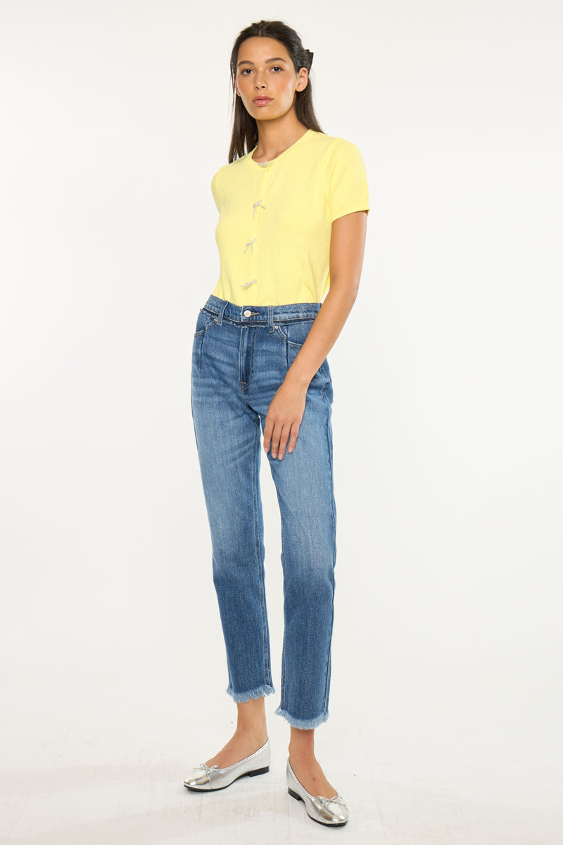 Angelina High Rise Slim Straight Leg Jeans
