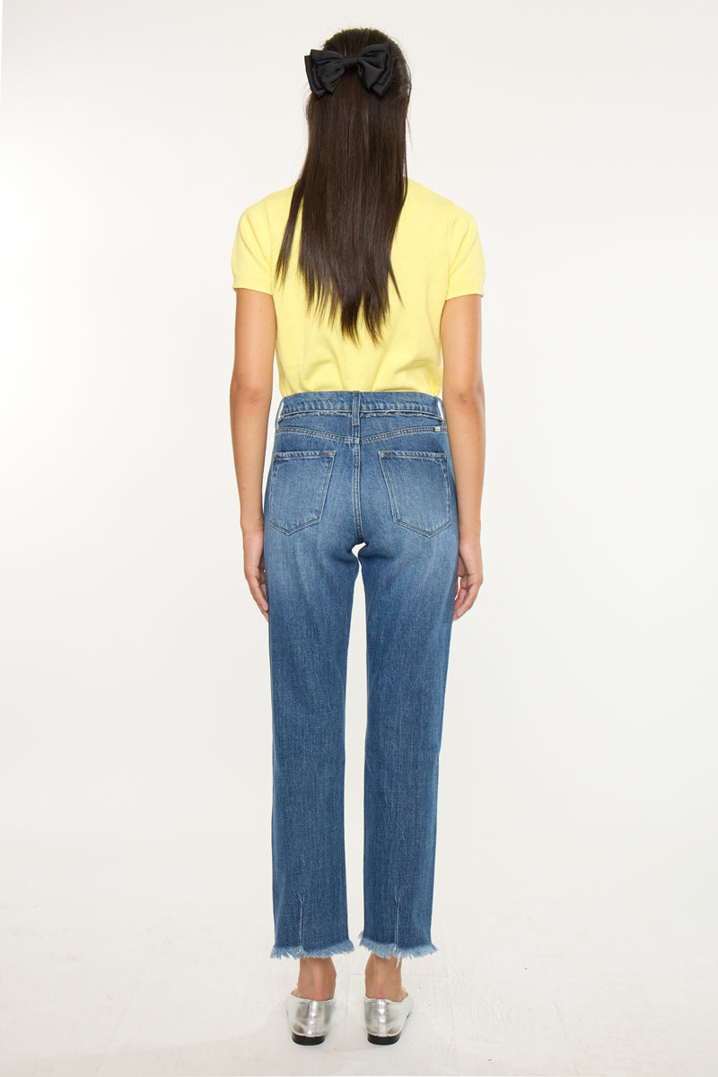 Angelina High Rise Slim Straight Leg Jeans