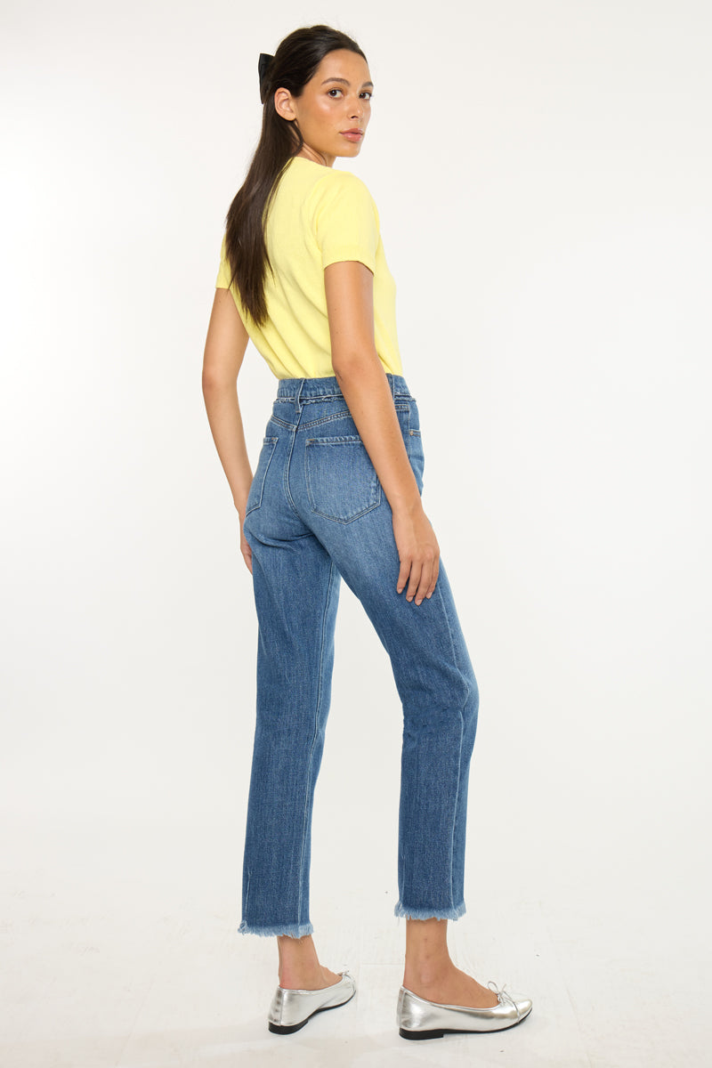 Angelina High Rise Slim Straight Leg Jeans