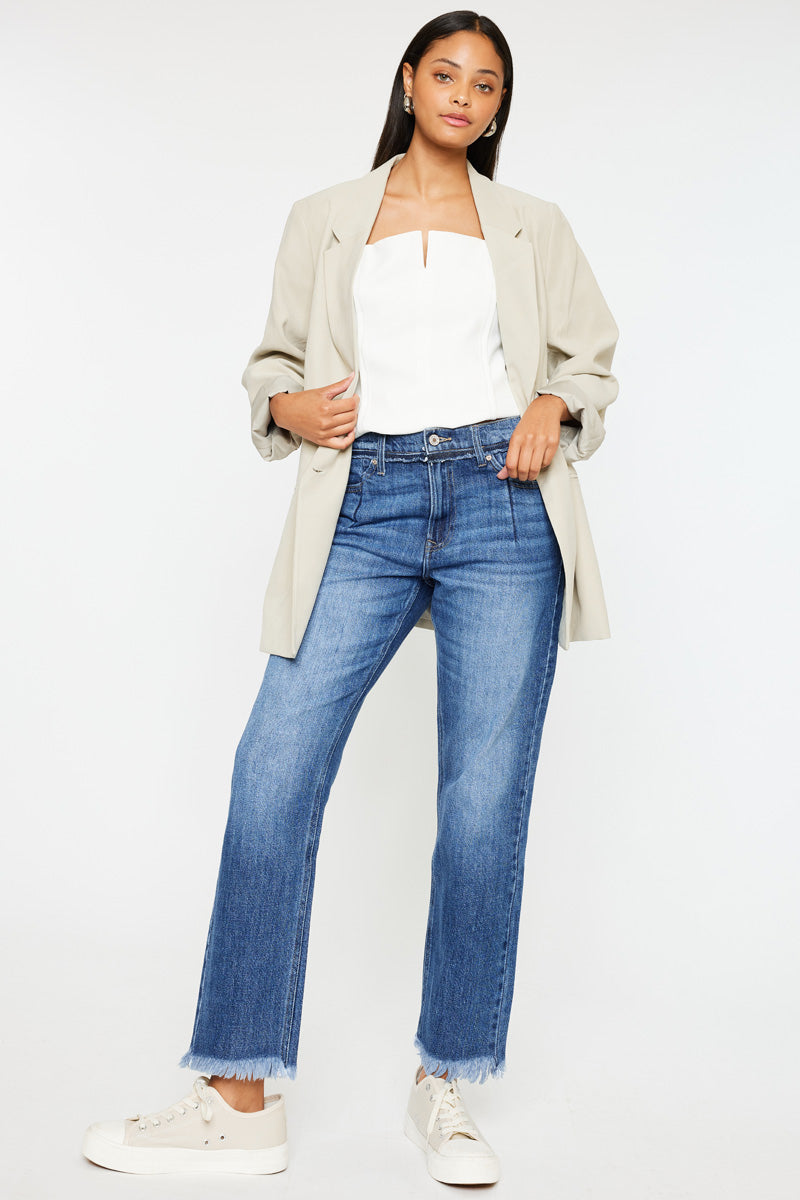 Angelina High Rise Slim Straight Jeans - Official Kancan USA