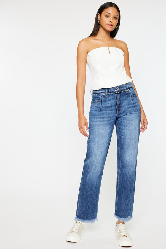 Angelina High Rise Slim Straight Jeans - Official Kancan USA