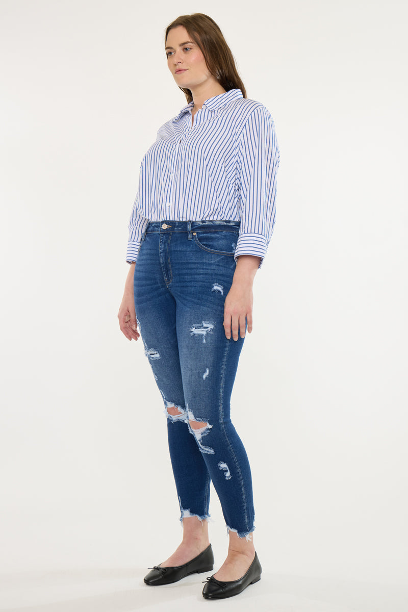 Alexia High Rise Ankle Skinny Jeans (Plus Size)