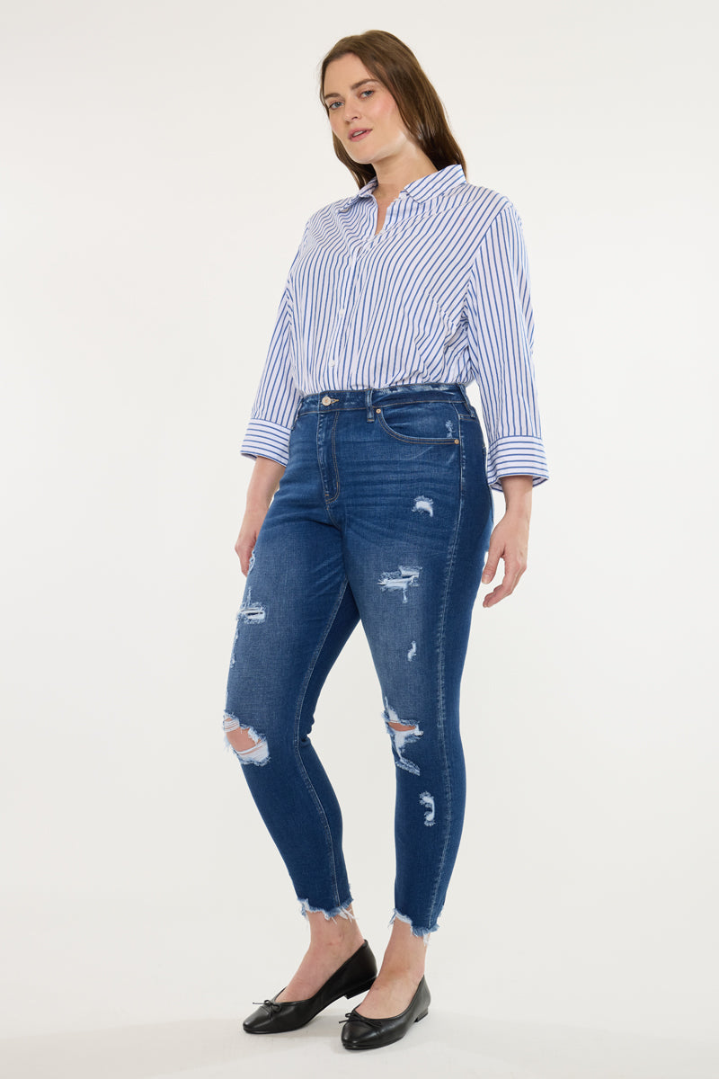 Alexia High Rise Ankle Skinny Jeans (Plus Size)