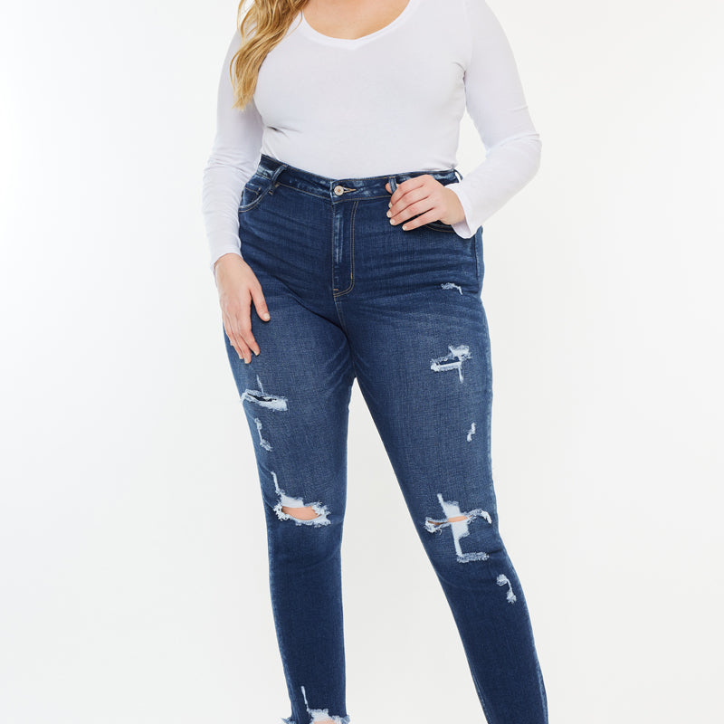 Alexia High Rise Ankle Skinny Jeans (Plus Size) - Official Kancan USA
