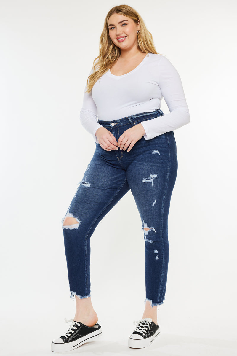 Alexia High Rise Ankle Skinny Jeans (Plus Size) - Official Kancan USA
