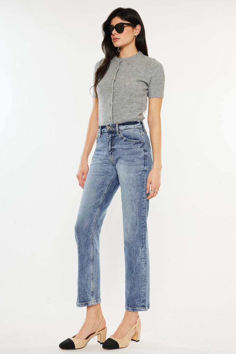 【即完売】RHC Kennedy straight denim pants Zara High Rise Slim Straight Leg Jeans – Kancan USA