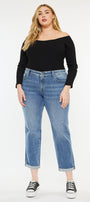 Yvonne  Mid Rise Slim Boyfriend Jeans (Plus Size) - Official Kancan USA