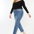 Yvonne  Mid Rise Slim Boyfriend Jeans (Plus Size) - Official Kancan USA