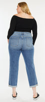 Yvonne  Mid Rise Slim Boyfriend Jeans (Plus Size) - Official Kancan USA