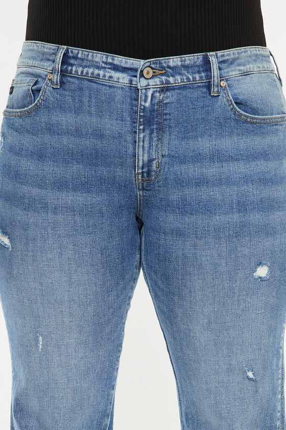 Yvonne  Mid Rise Slim Boyfriend Jeans (Plus Size) - Official Kancan USA