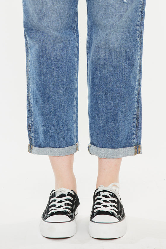 Yvonne  Mid Rise Slim Boyfriend Jeans (Plus Size) - Official Kancan USA
