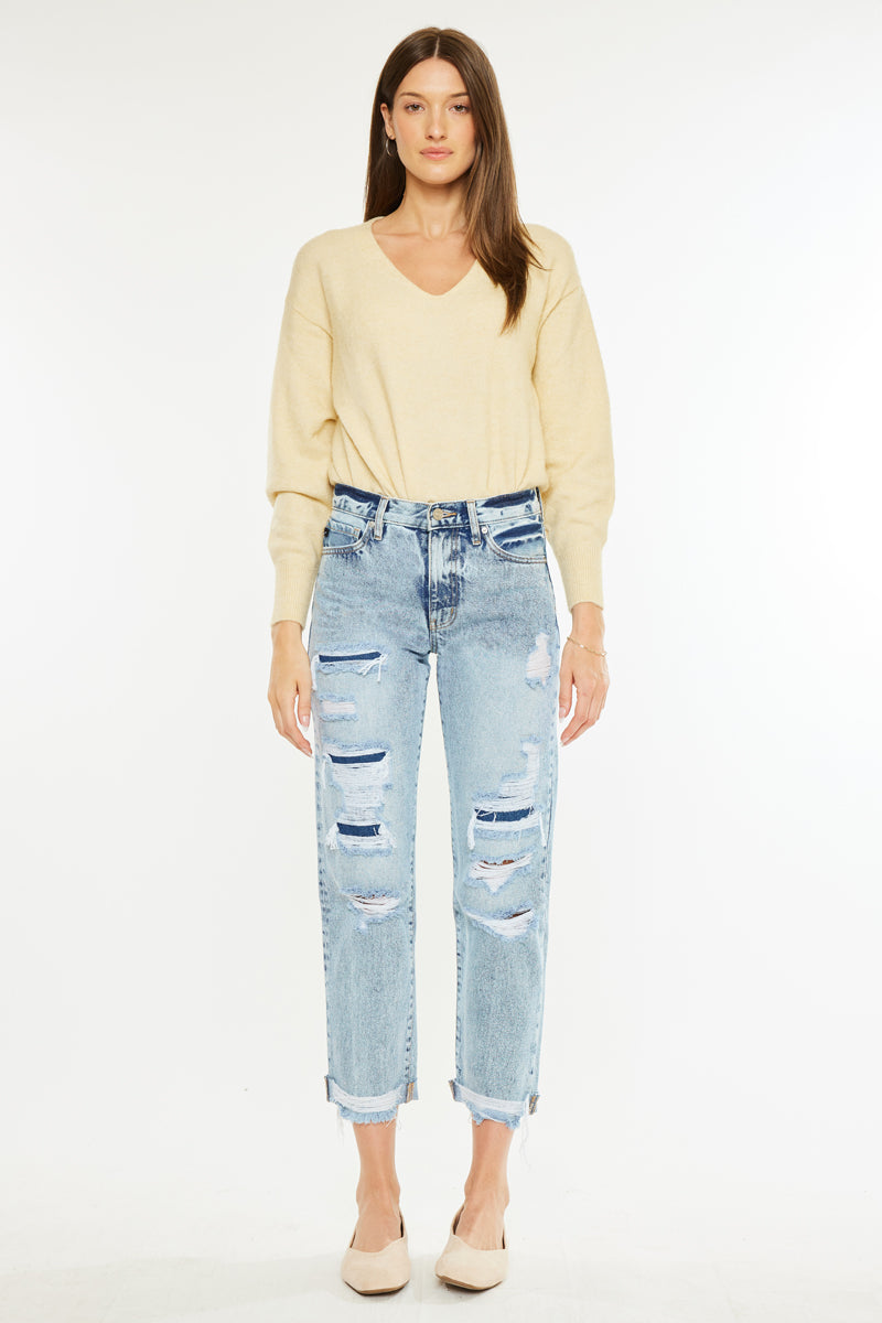 Mikel High Rise Straight Leg Jeans - Official Kancan USA