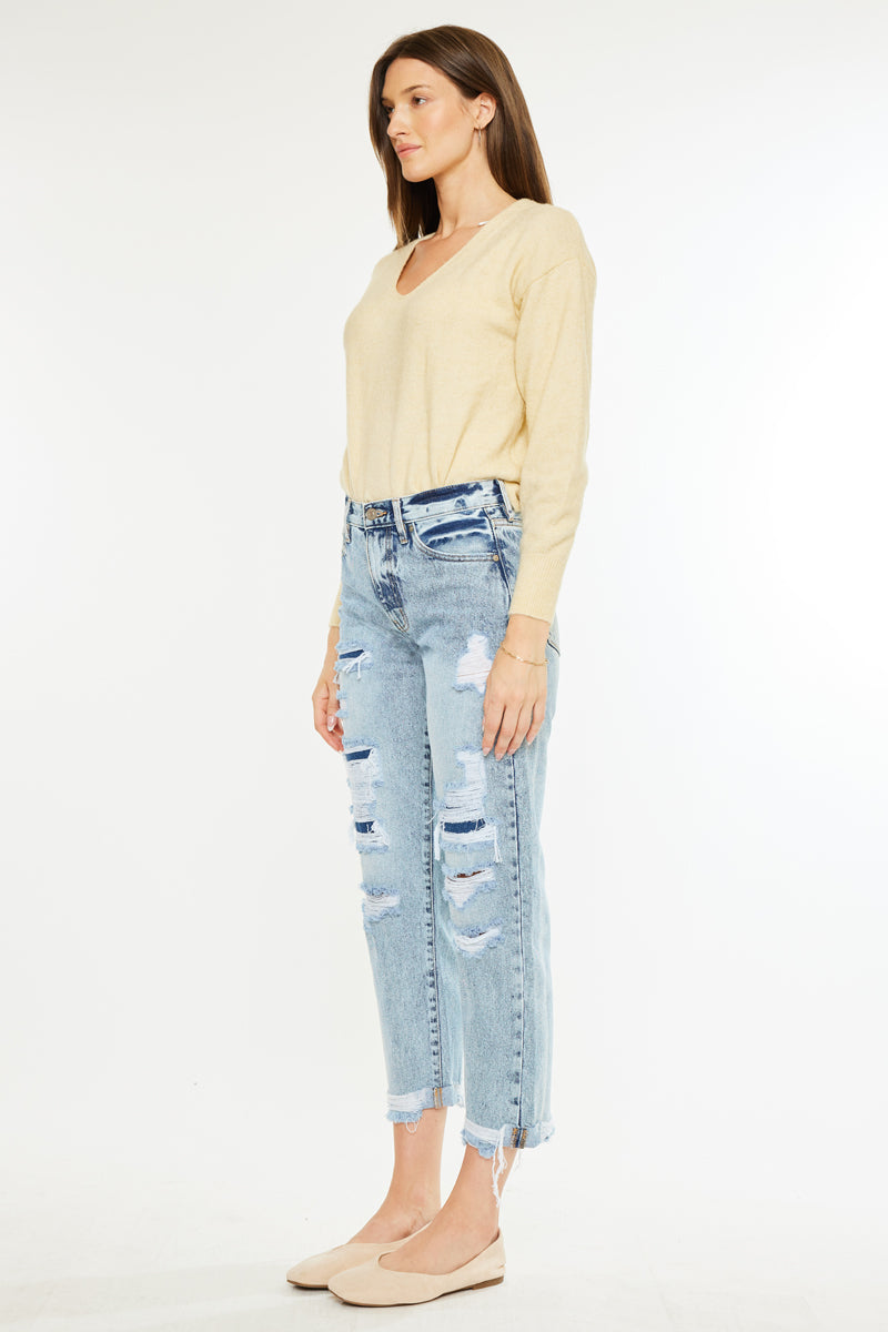 Mikel High Rise Straight Leg Jeans - Official Kancan USA