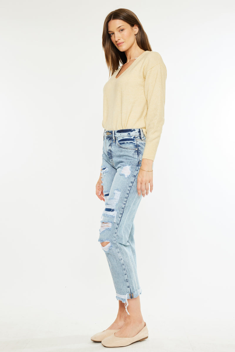 Mikel High Rise Straight Leg Jeans - Official Kancan USA