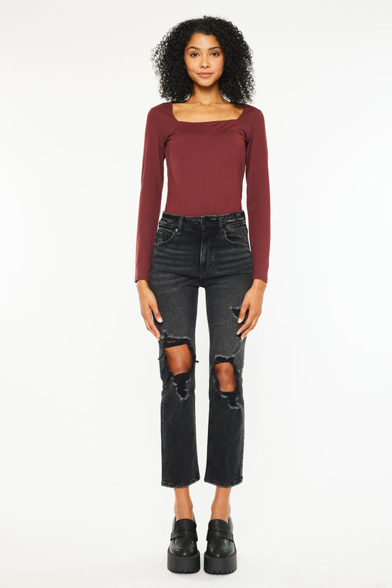 Norrine High Rise Slim Straight Leg Jeans - Official Kancan USA