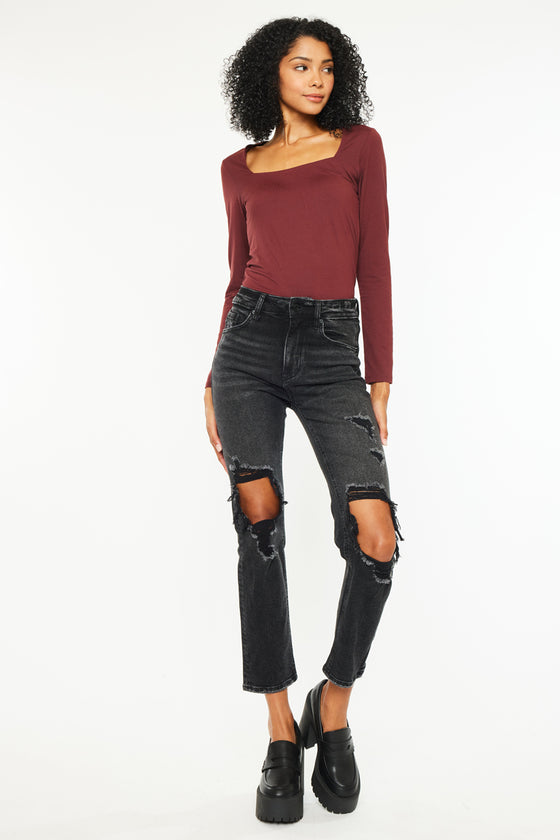 Norrine High Rise Slim Straight Leg Jeans - Official Kancan USA