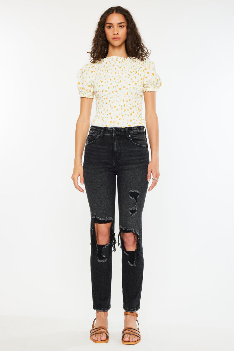 Norrine High Rise Slim Straight Leg Jeans - Official Kancan USA