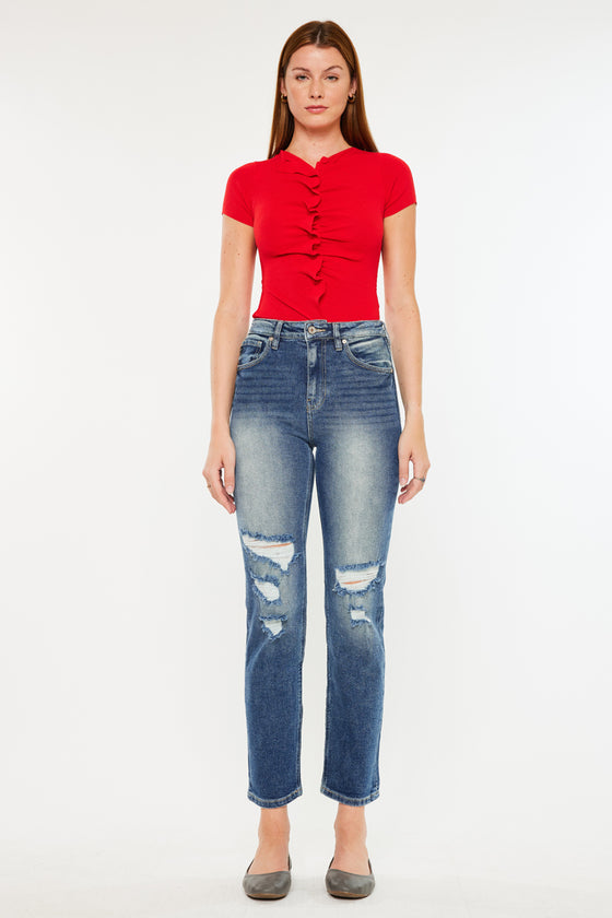 Norrine High Rise Slim Straight Leg Jeans - Official Kancan USA