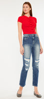 Norrine High Rise Slim Straight Leg Jeans - Official Kancan USA