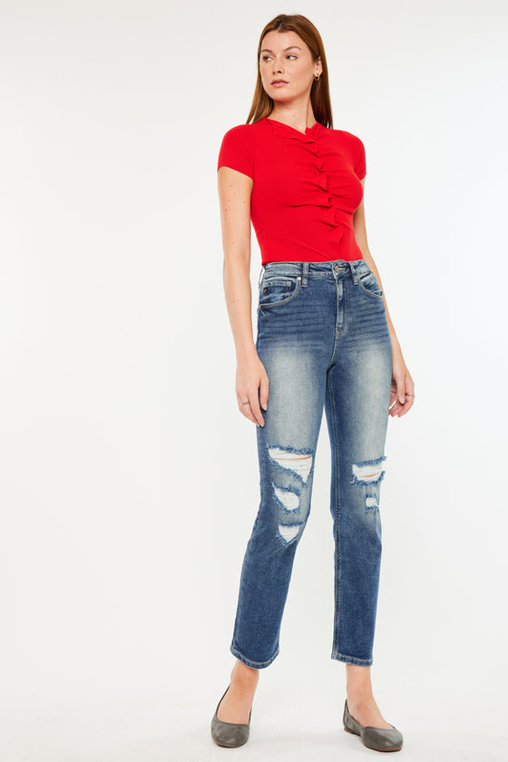 Norrine High Rise Slim Straight Leg Jeans - Official Kancan USA