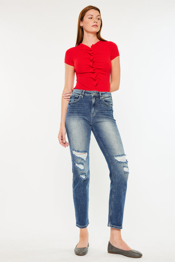 Norrine High Rise Slim Straight Leg Jeans - Official Kancan USA