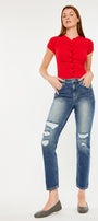 Norrine High Rise Slim Straight Leg Jeans - Official Kancan USA